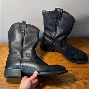 Ariat Heritage Roper Western Boot Men's Black Leather Size 12EE (Wide)